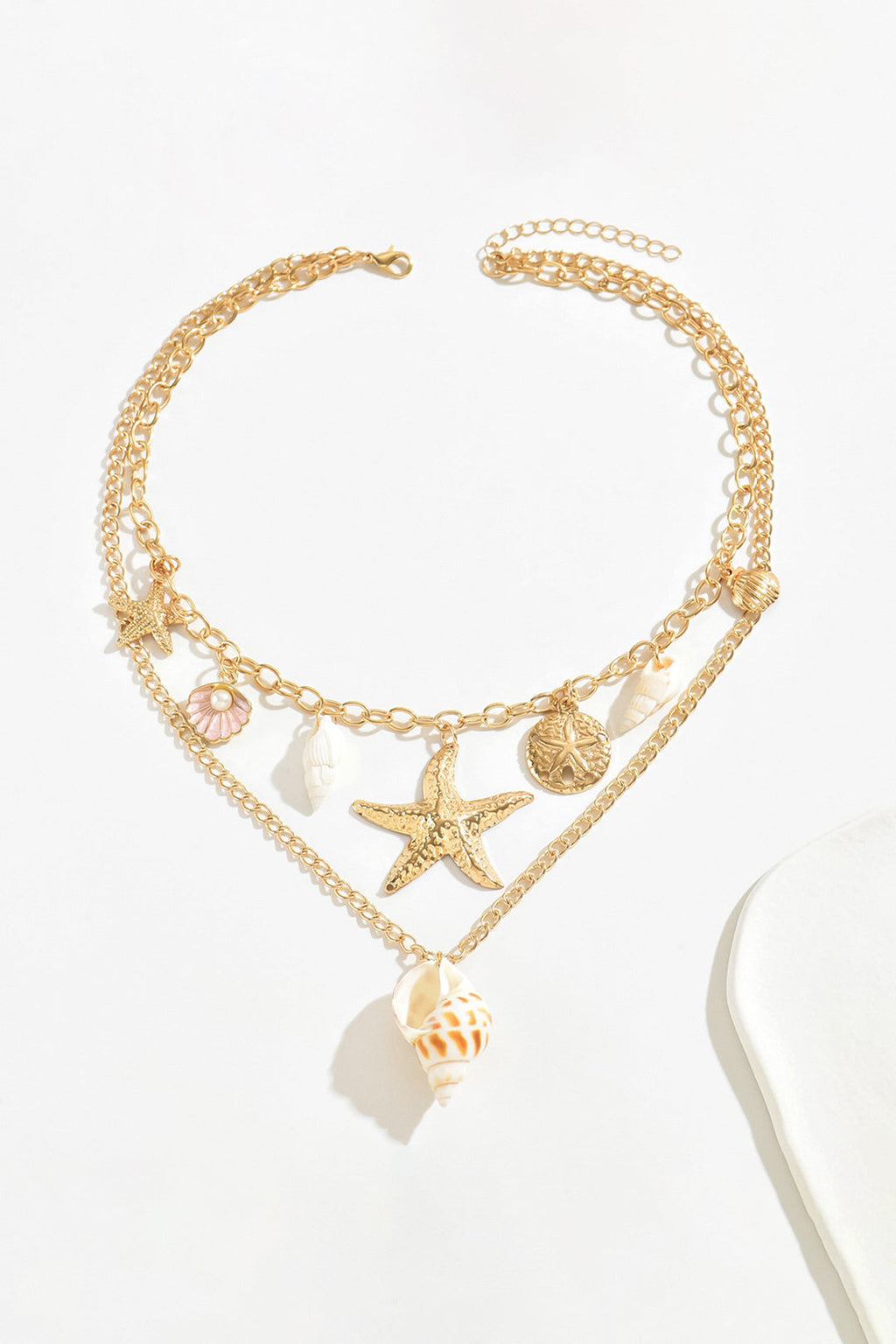 Starfish Shell Decor Metallic Necklace