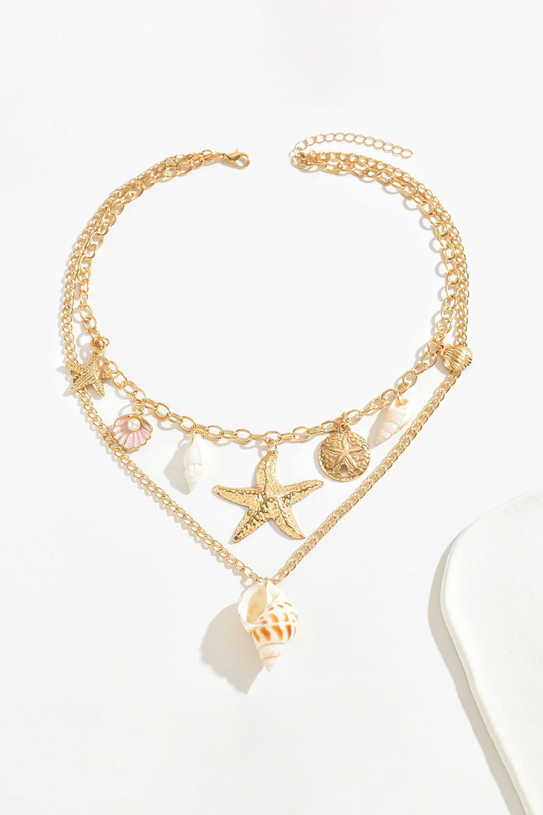 Starfish Shell Decor Metallic Necklace