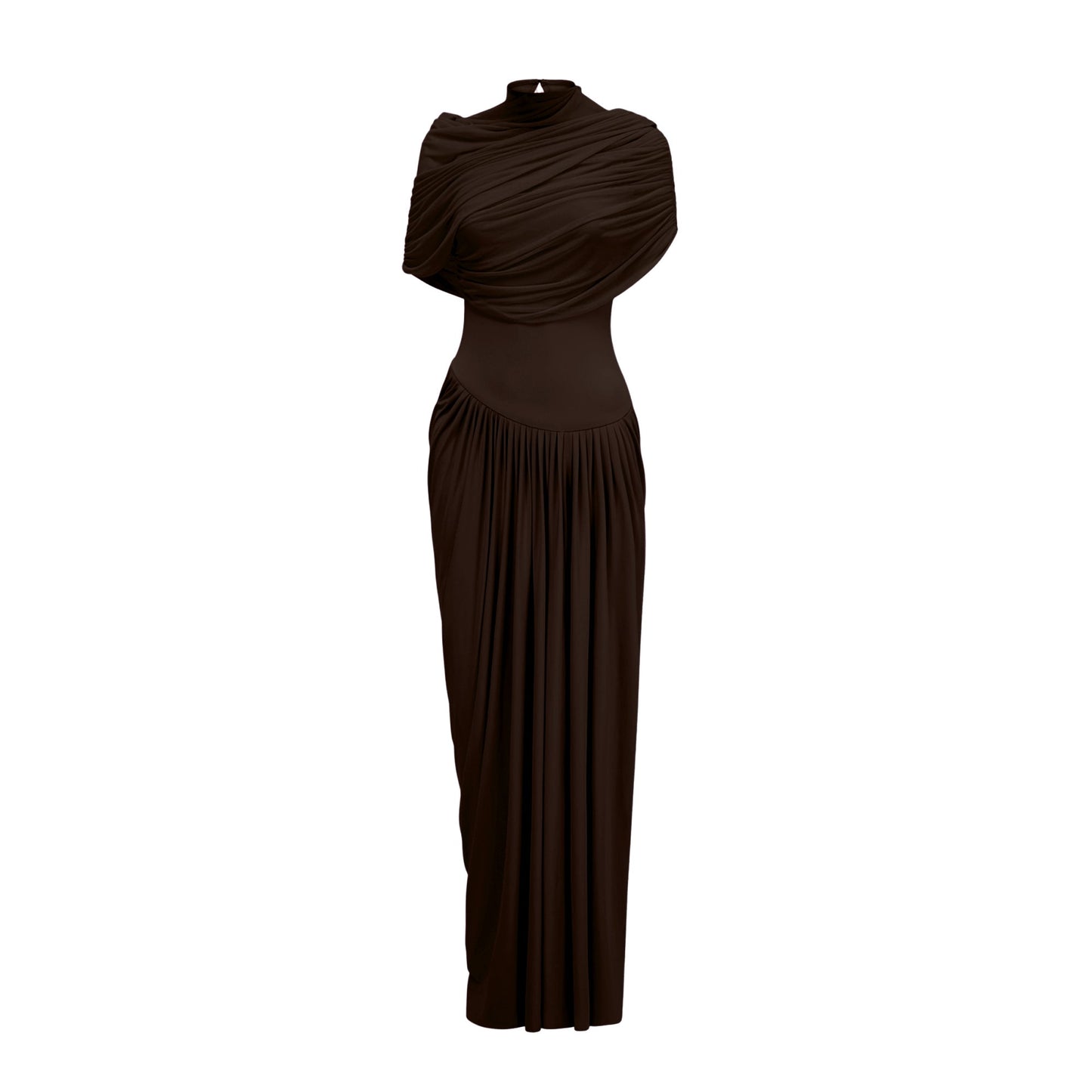 Vestale  Asymmetrical Pleated Maxi Dress