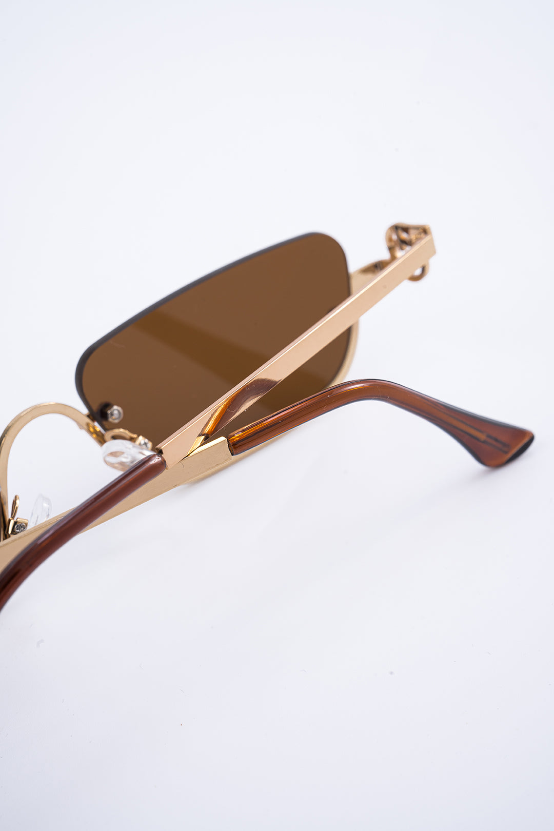 Metal Square Half-Frame Sunglasses