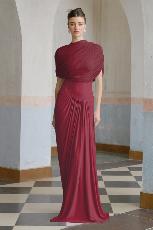 Vestale  Asymmetrical Pleated Maxi Dress