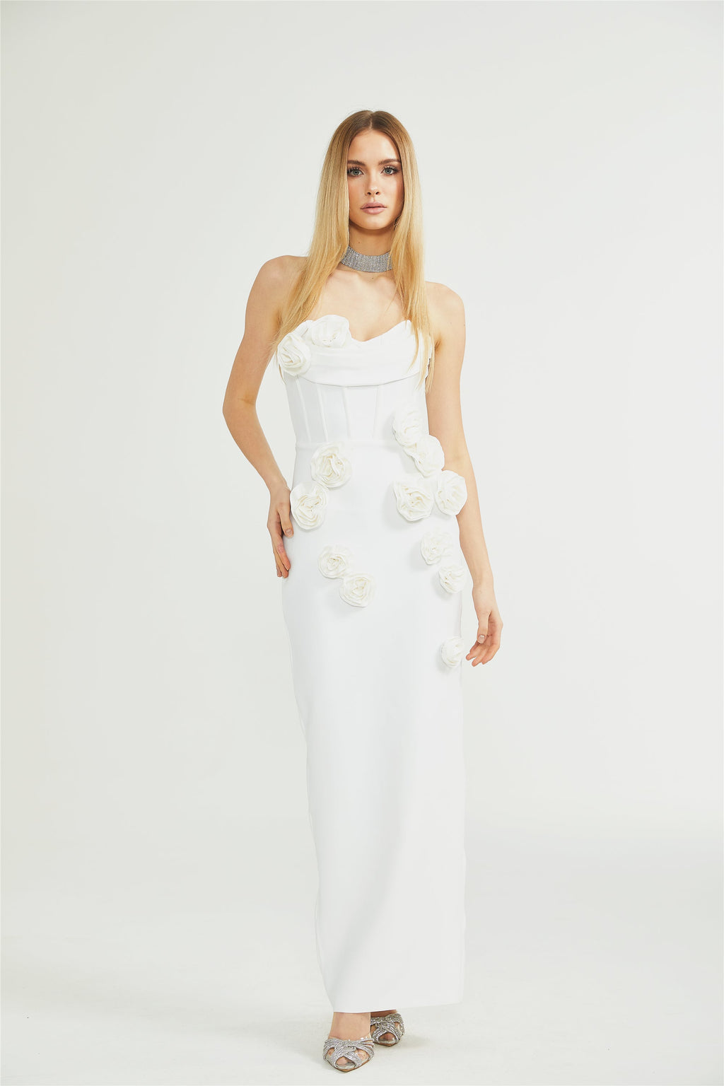 Geneviève off-shoulder floral dress