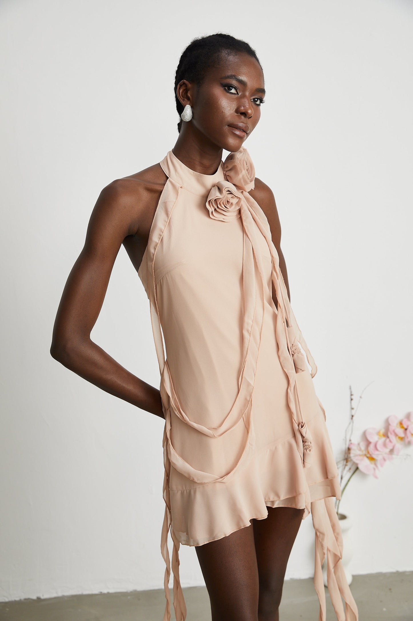 Eloisee Floral Asymmetrical Mini Dress