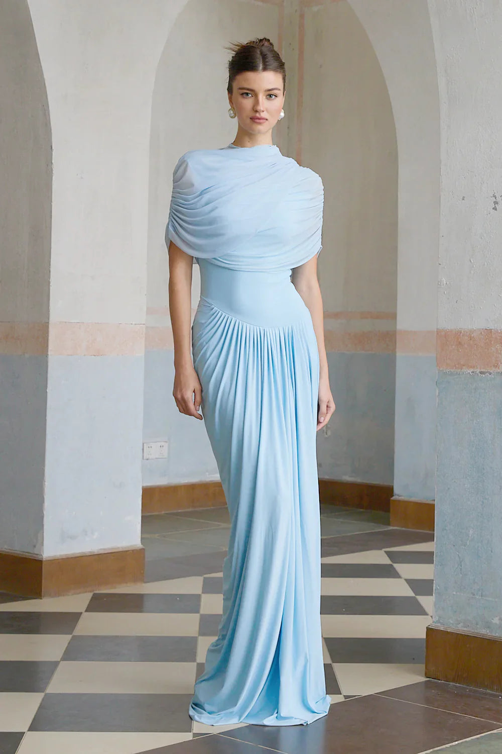 Inaya Robe Longue - Bleu ciel