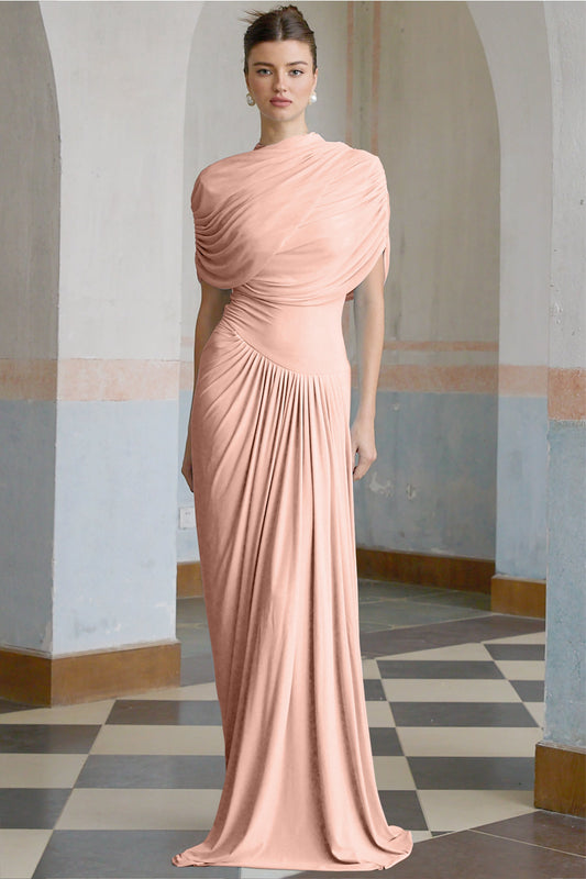 Vestale  Asymmetrical Pleated Maxi Dress