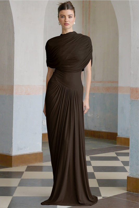 Vestale  Asymmetrical Pleated Maxi Dress