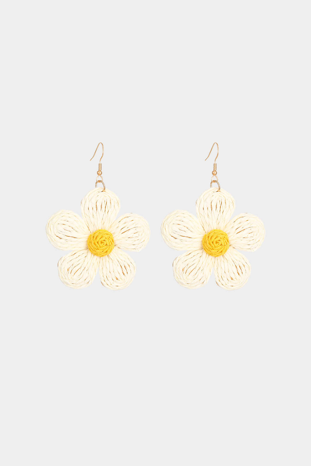 Straw Woven Flower Earrings