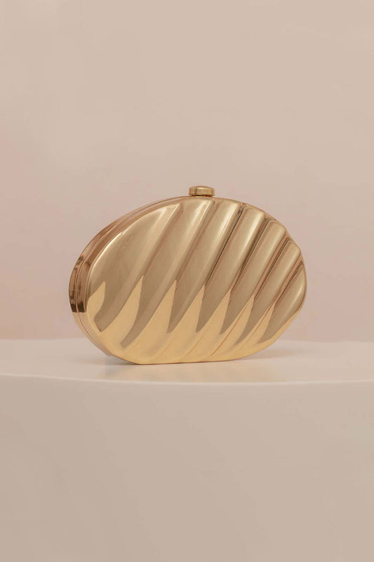 Shell Leaf-Shaped Box Clutch Bag