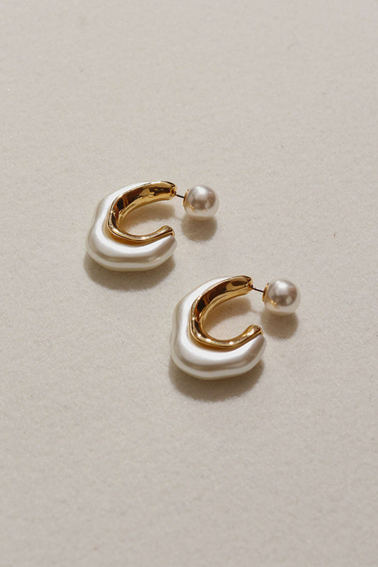 Pearl Metal Earrings