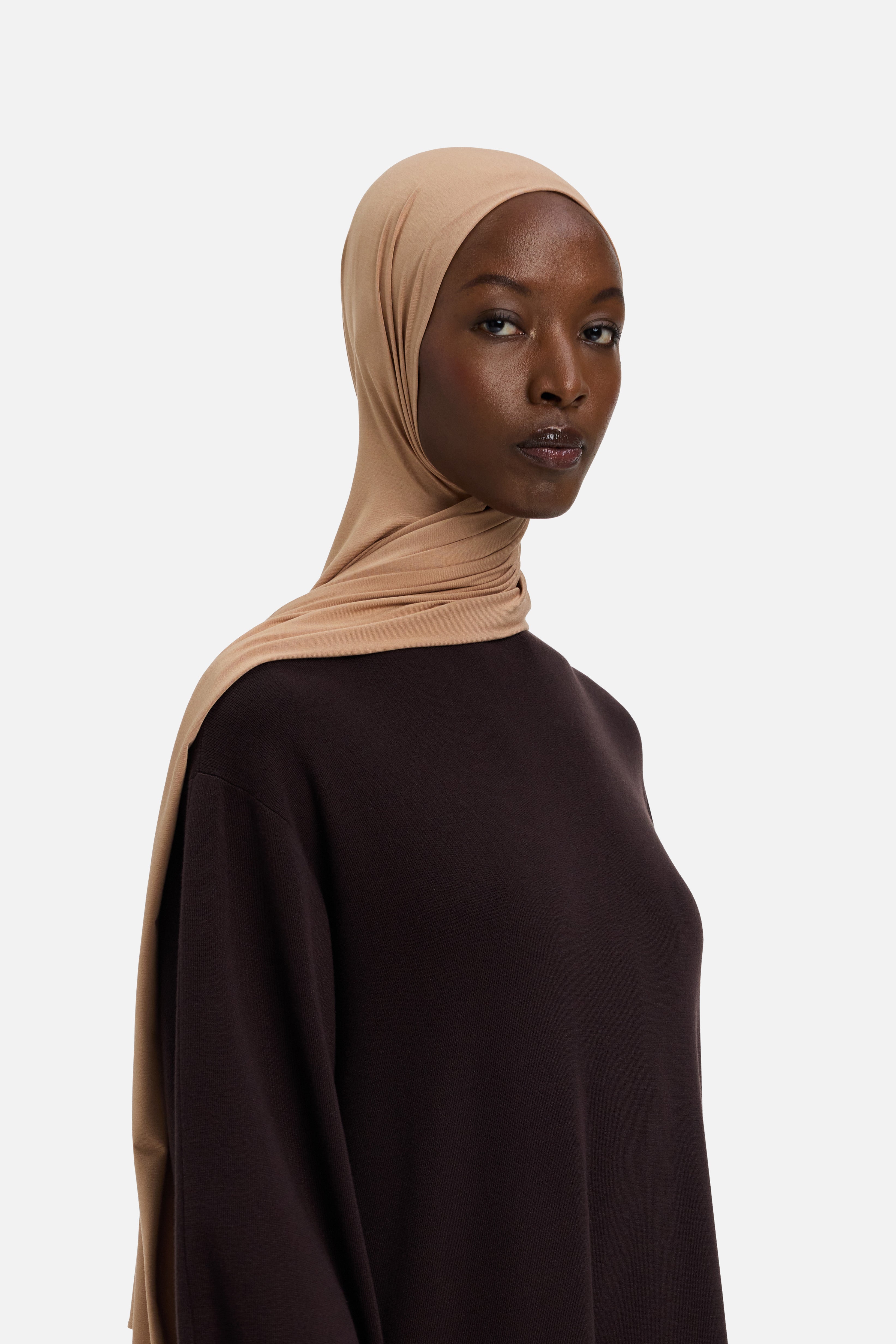 Bamboo Jersey Scarf | Dark Beige
