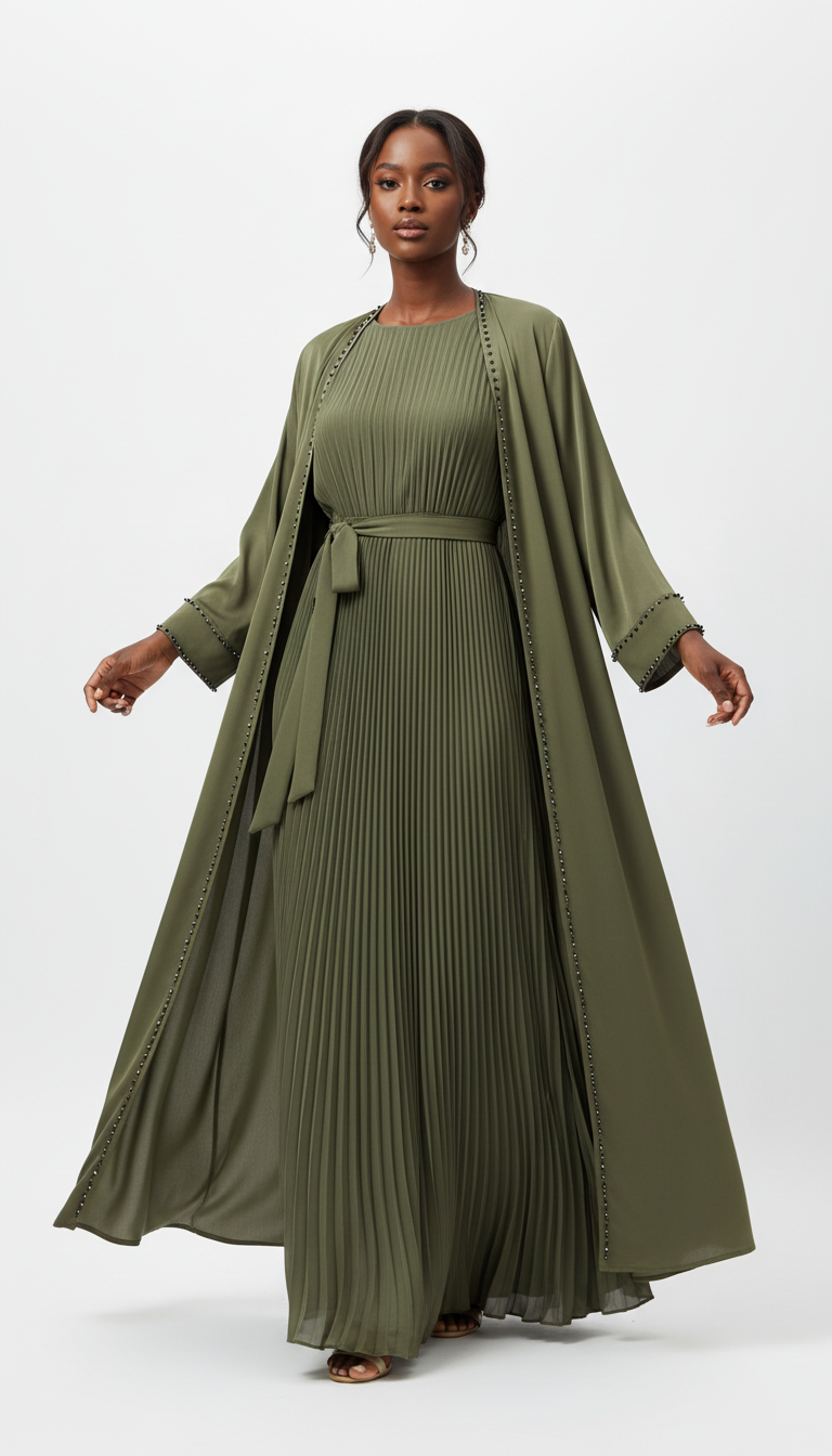 Zahra Abaya à Double Voilage