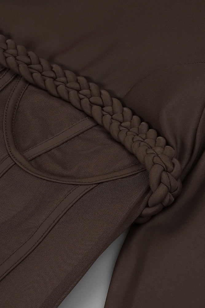 Corset Mesh Elegance Mirage Maxi Dress