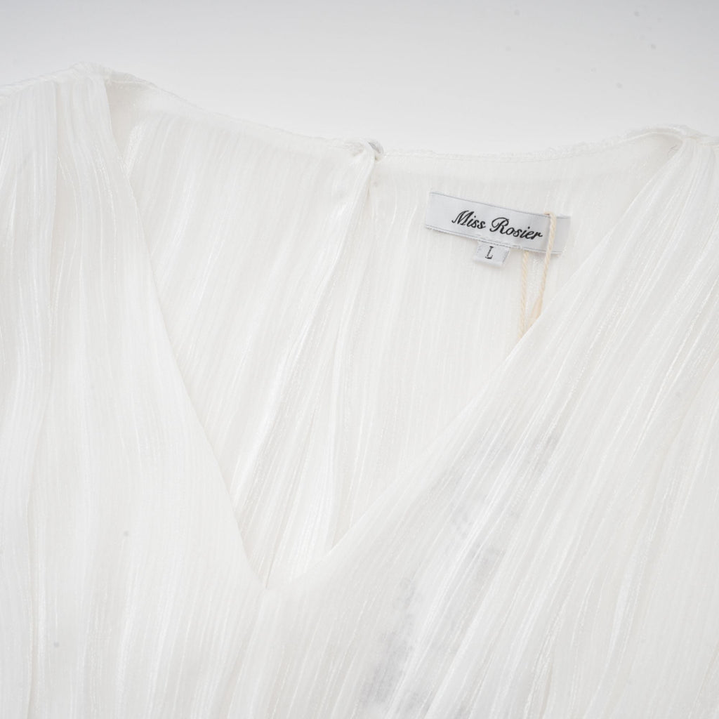 Rosier fully-pleated cinched mini dress in White