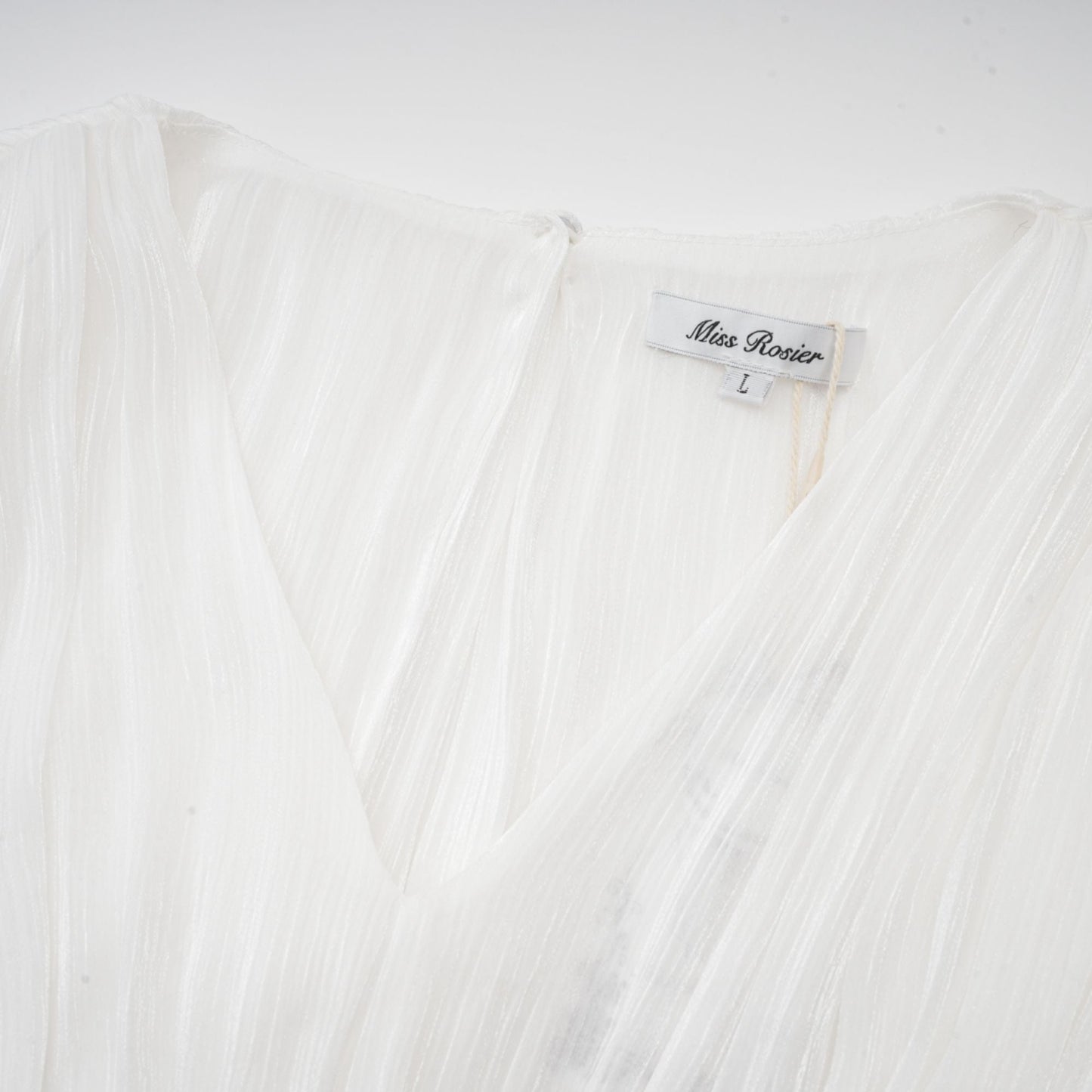 Rosier fully-pleated cinched mini dress in White