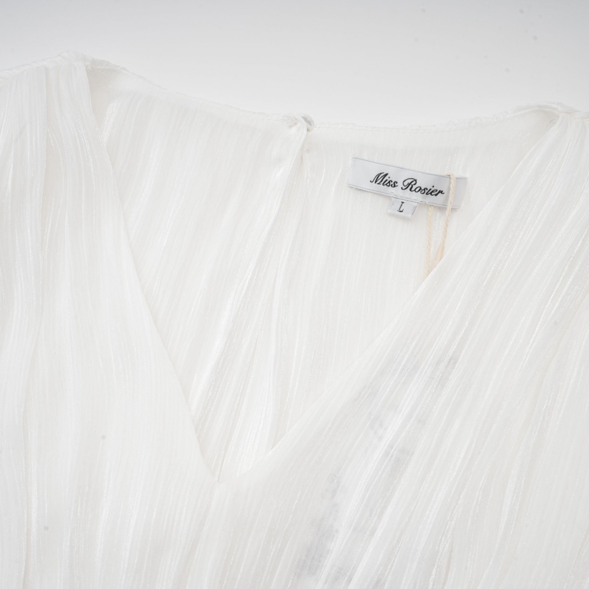 Rosier fully-pleated cinched mini dress in White