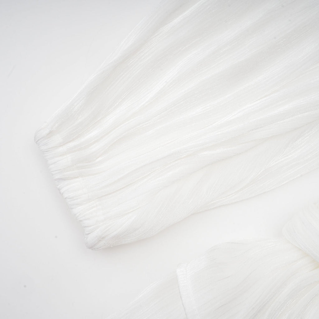 Rosier fully-pleated cinched mini dress in White