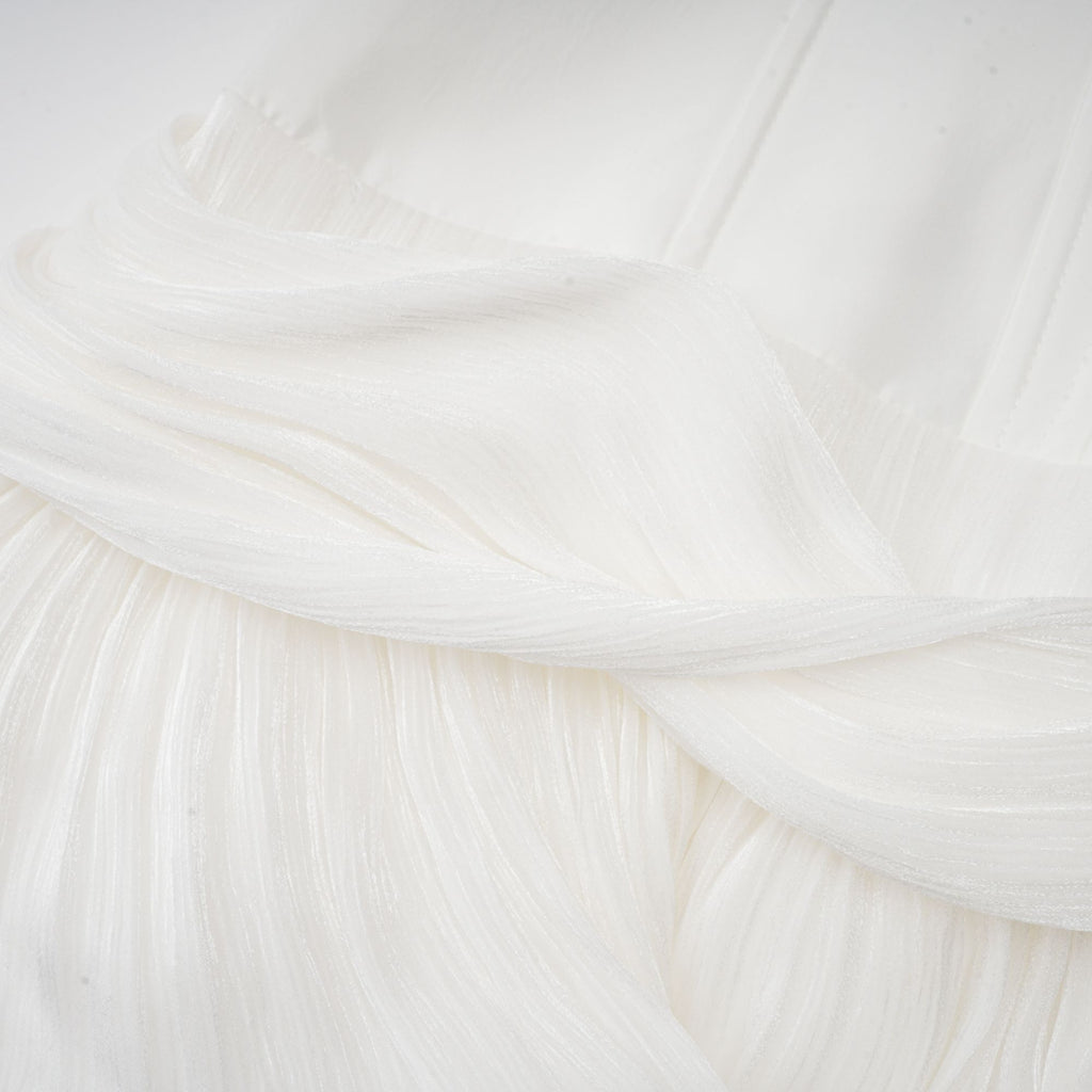 Rosier fully-pleated cinched mini dress in White