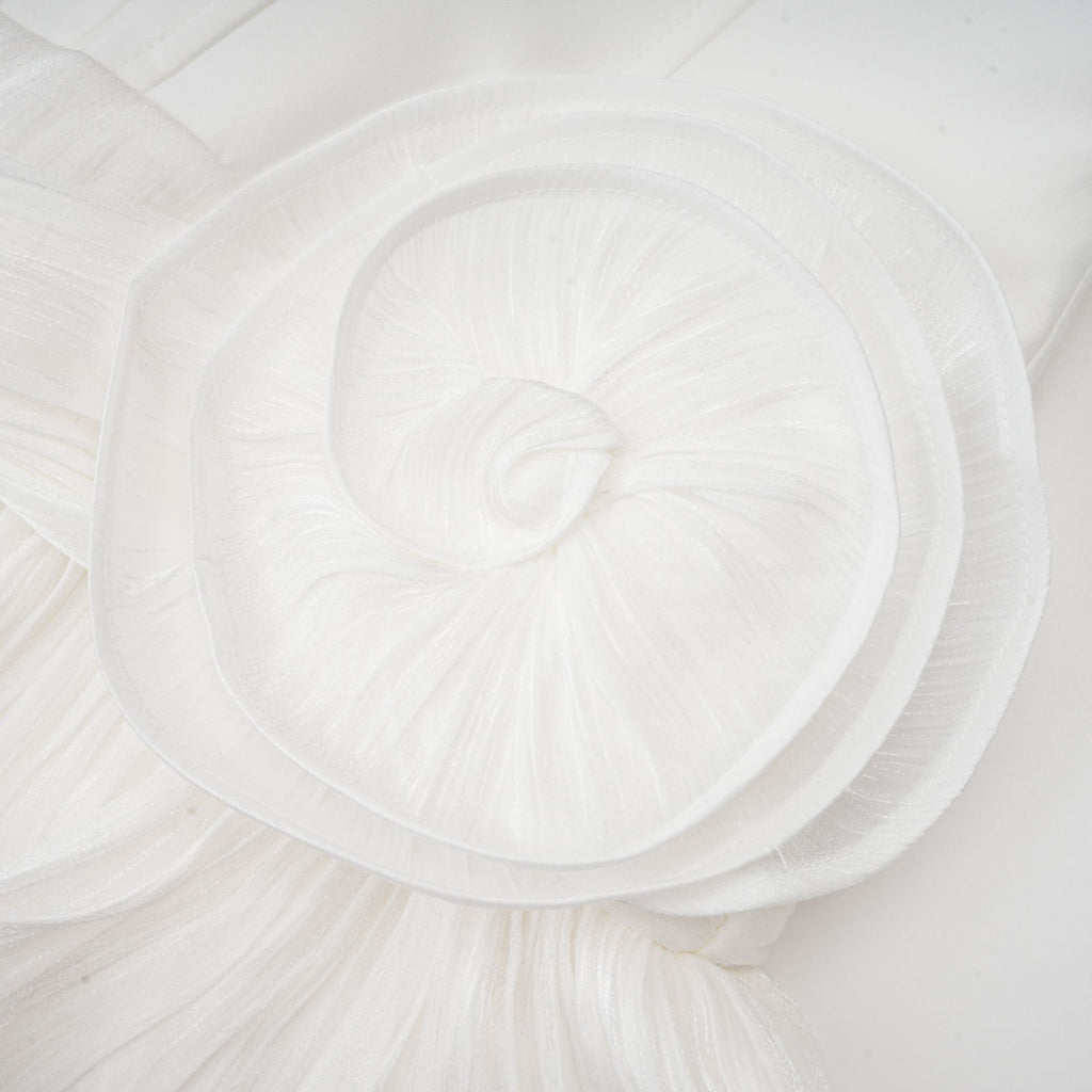 Rosier fully-pleated cinched mini dress in White