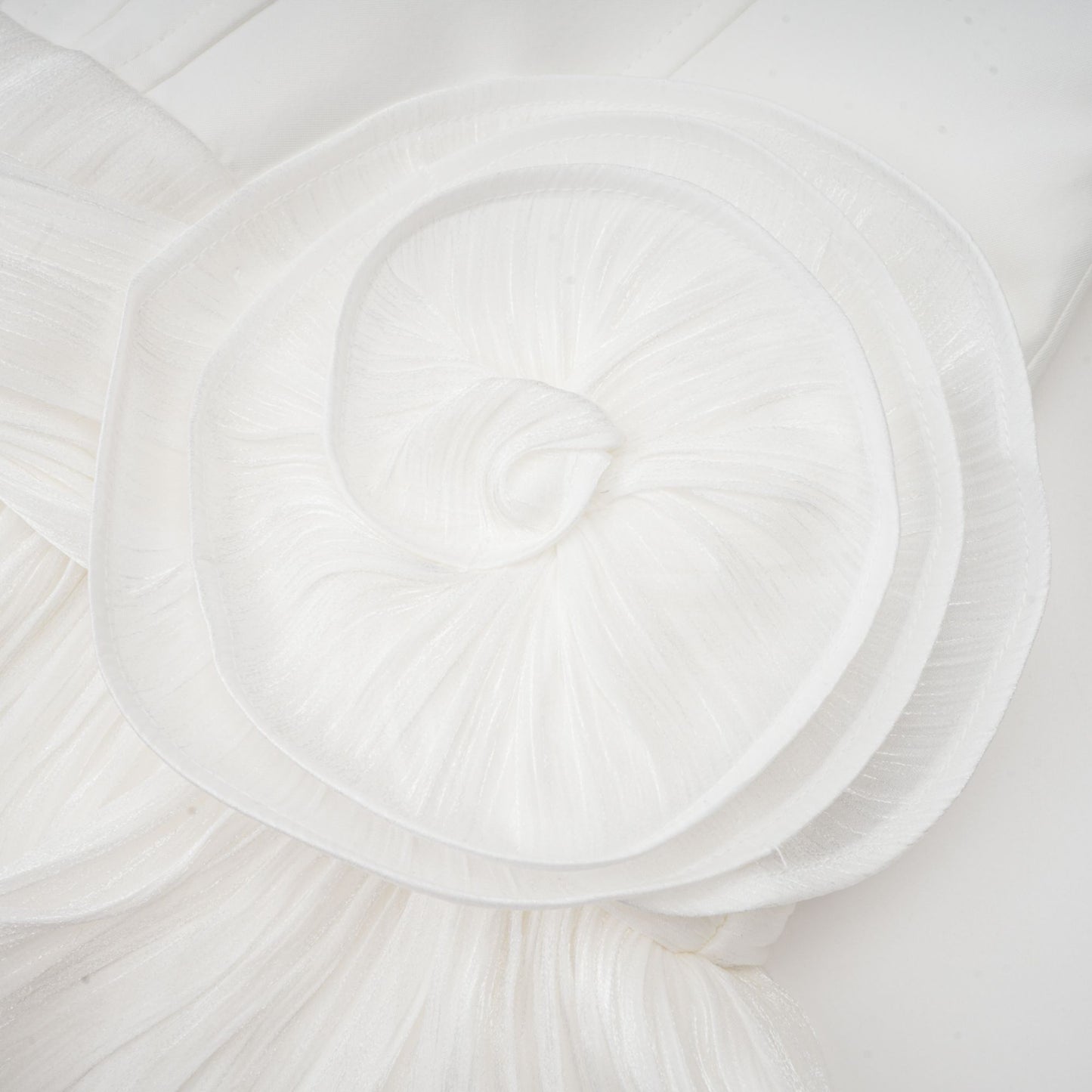 Rosier fully-pleated cinched mini dress in White