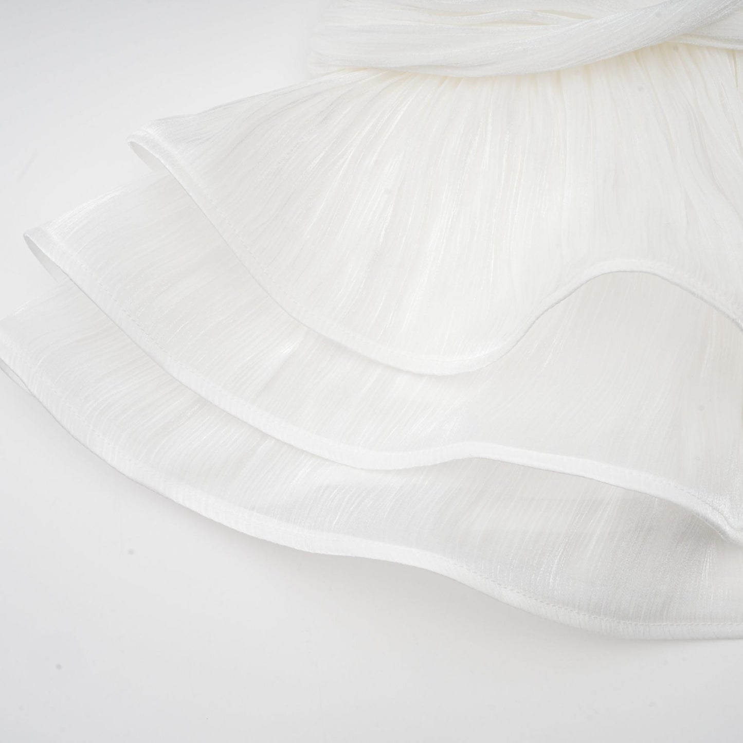 Rosier fully-pleated cinched mini dress in White