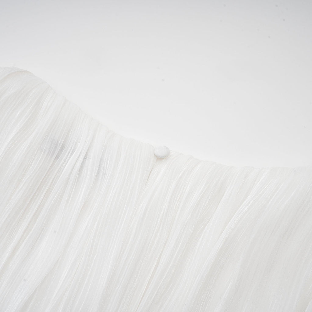 Rosier fully-pleated cinched mini dress in White