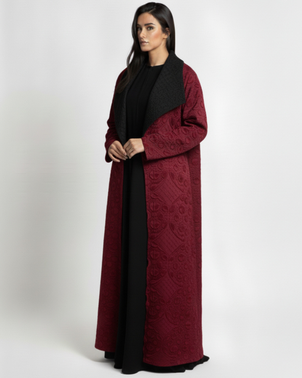 Issey Abaya Réversible – Tissu Plissé Luxe Inspiré Issey Miyake