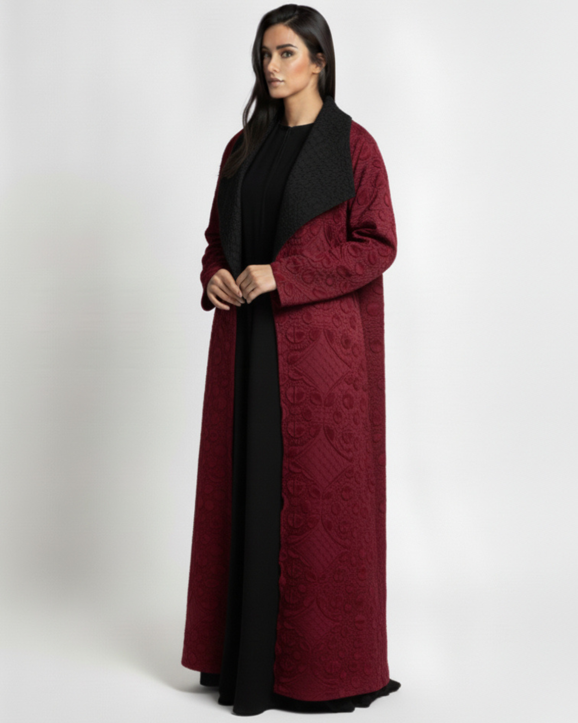 Issey Abaya Réversible – Tissu Plissé Luxe Inspiré Issey Miyake