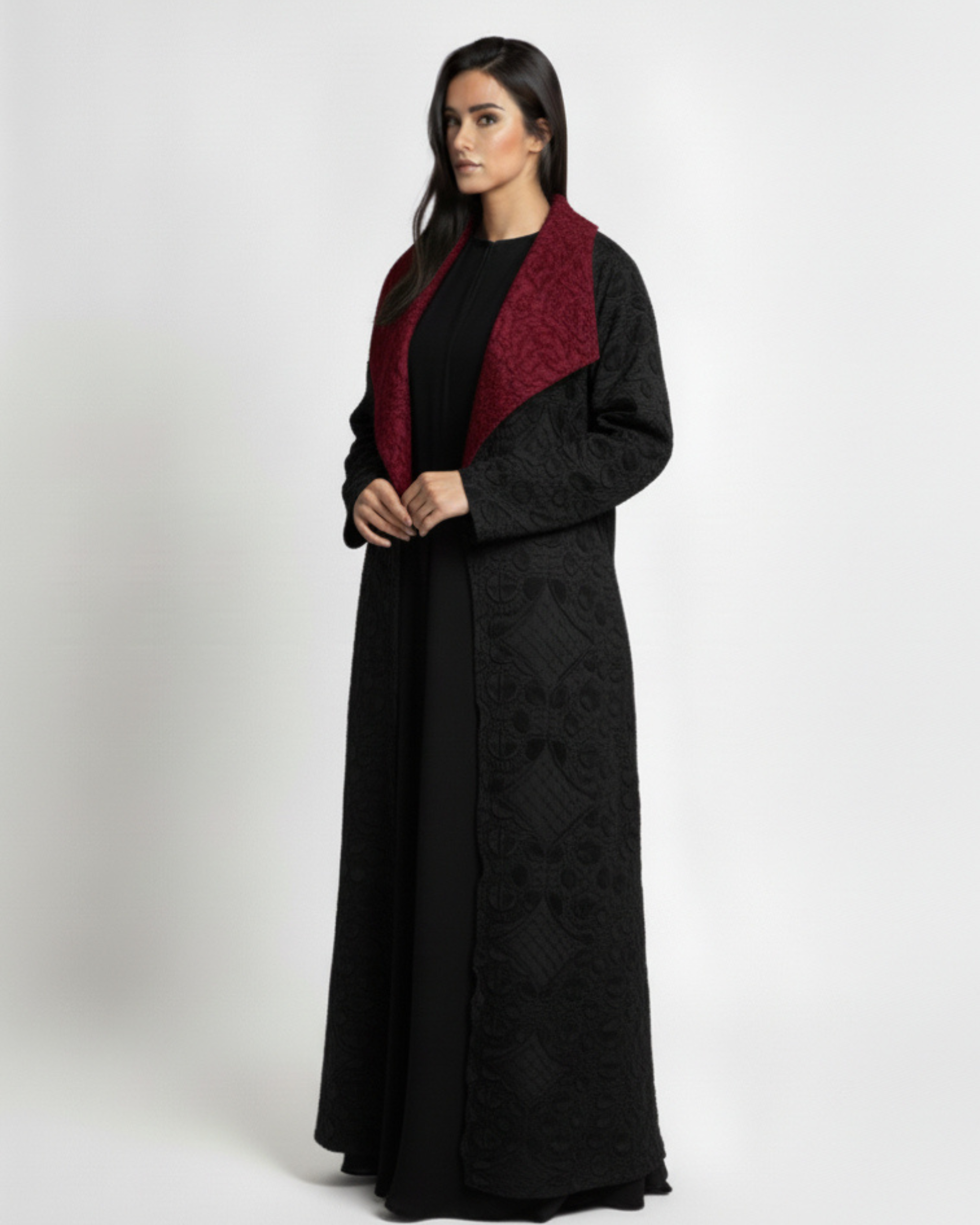Issey Abaya Réversible – Tissu Plissé Luxe Inspiré Issey Miyake