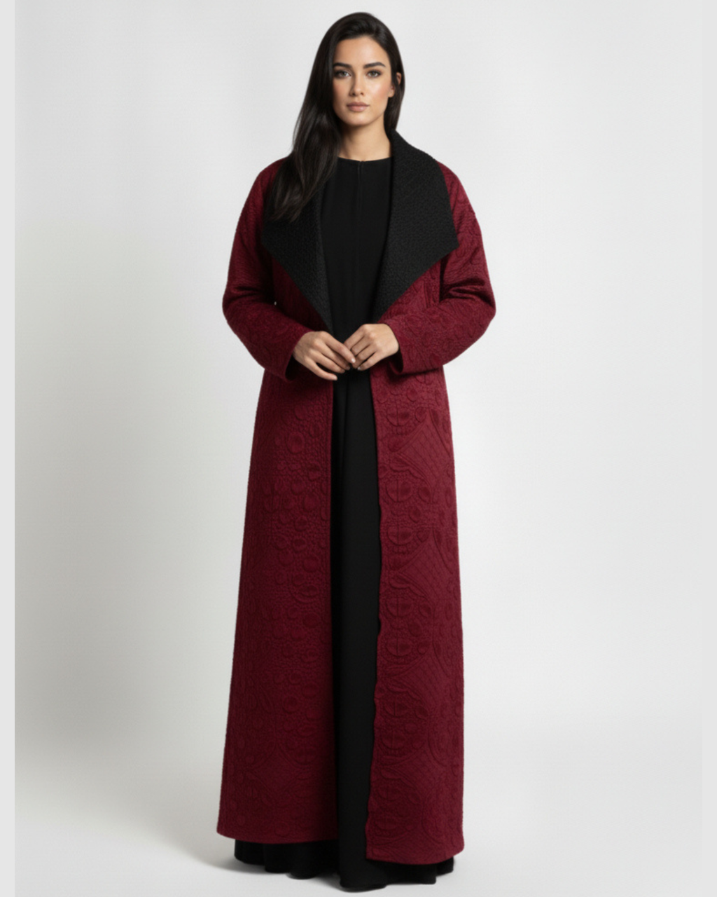 Issey Abaya Réversible – Tissu Plissé Luxe Inspiré Issey Miyake