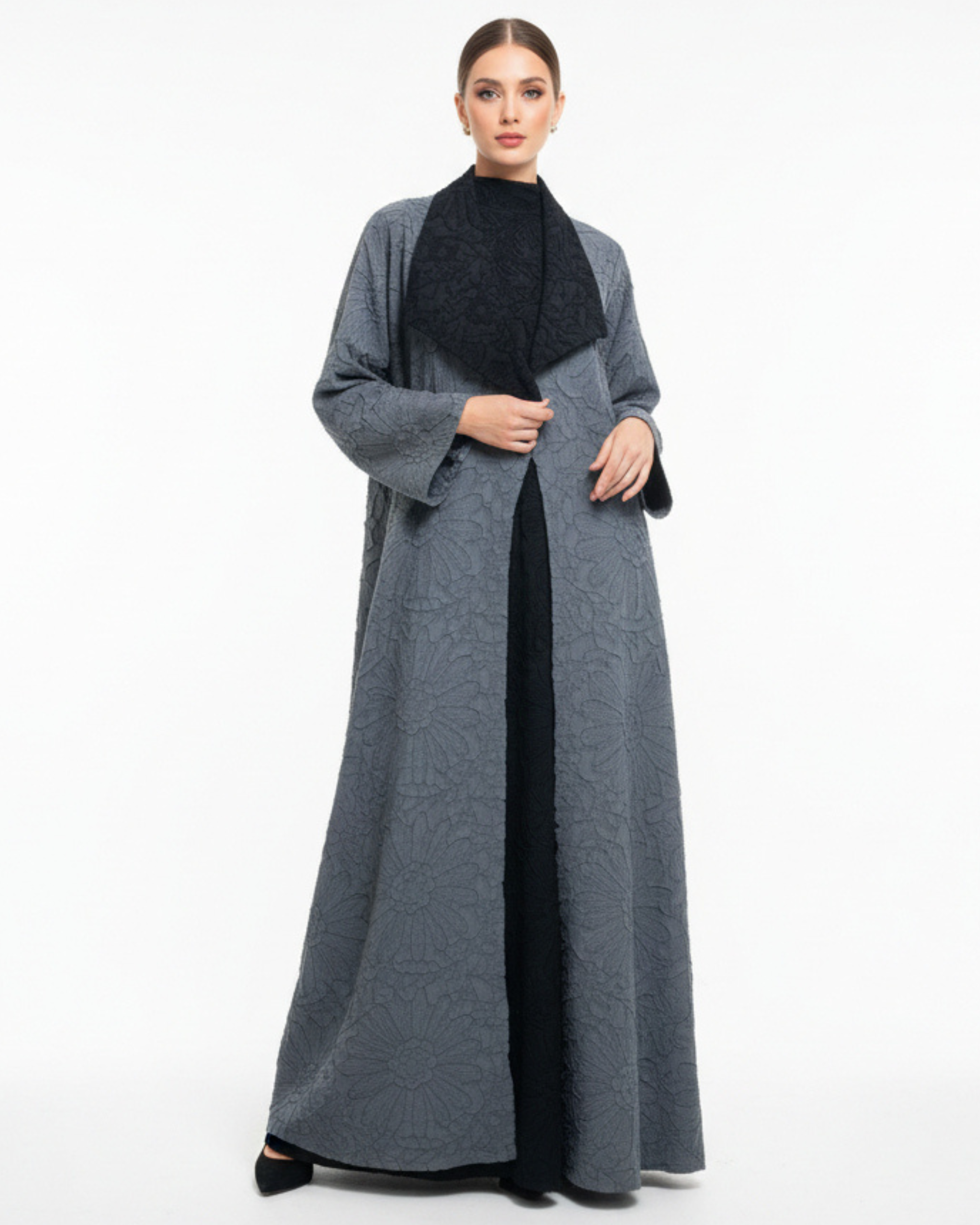 Issey Abaya Réversible – Tissu Plissé Luxe Inspiré Issey Miyake