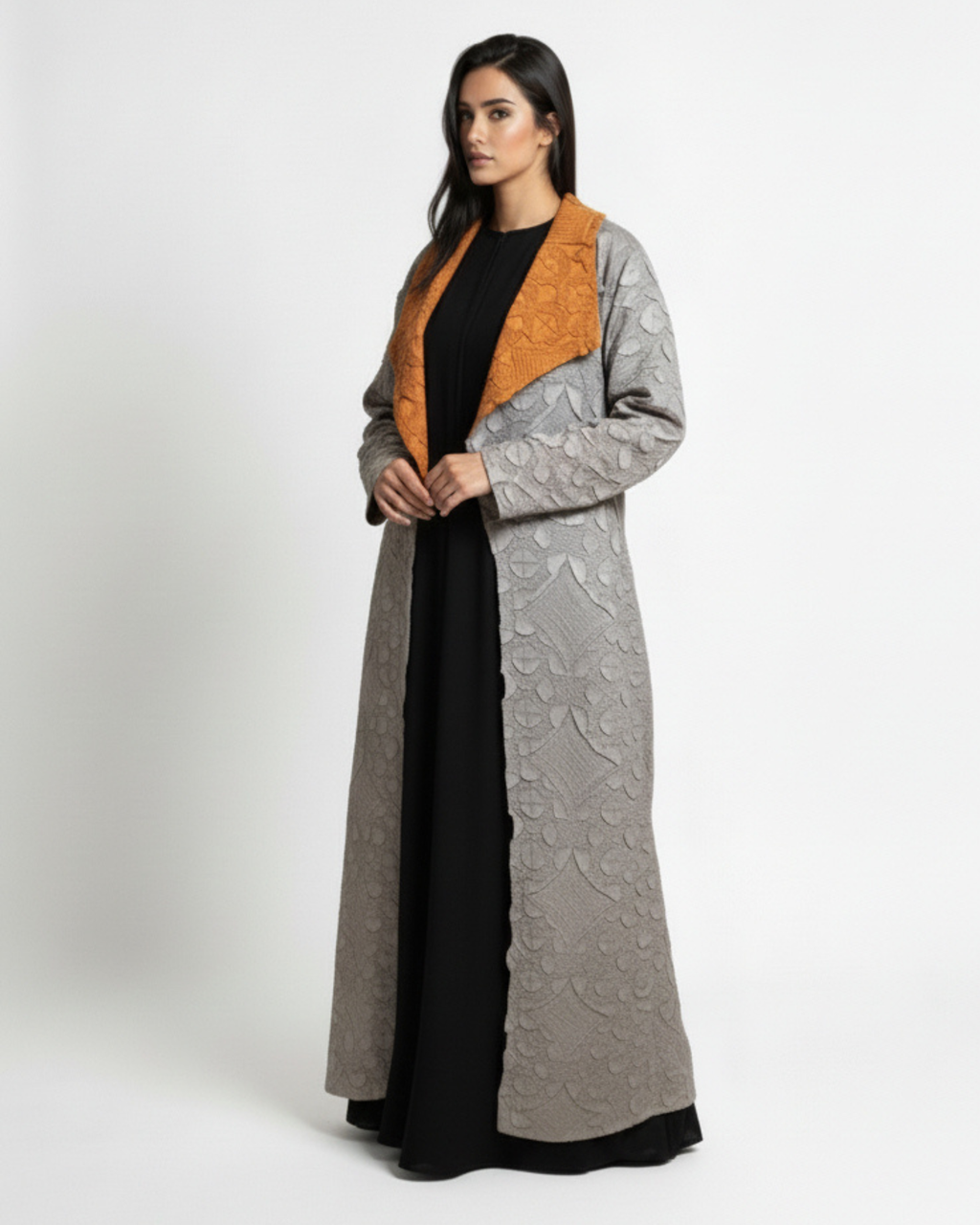 Issey Abaya Réversible – Tissu Plissé Luxe Inspiré Issey Miyake