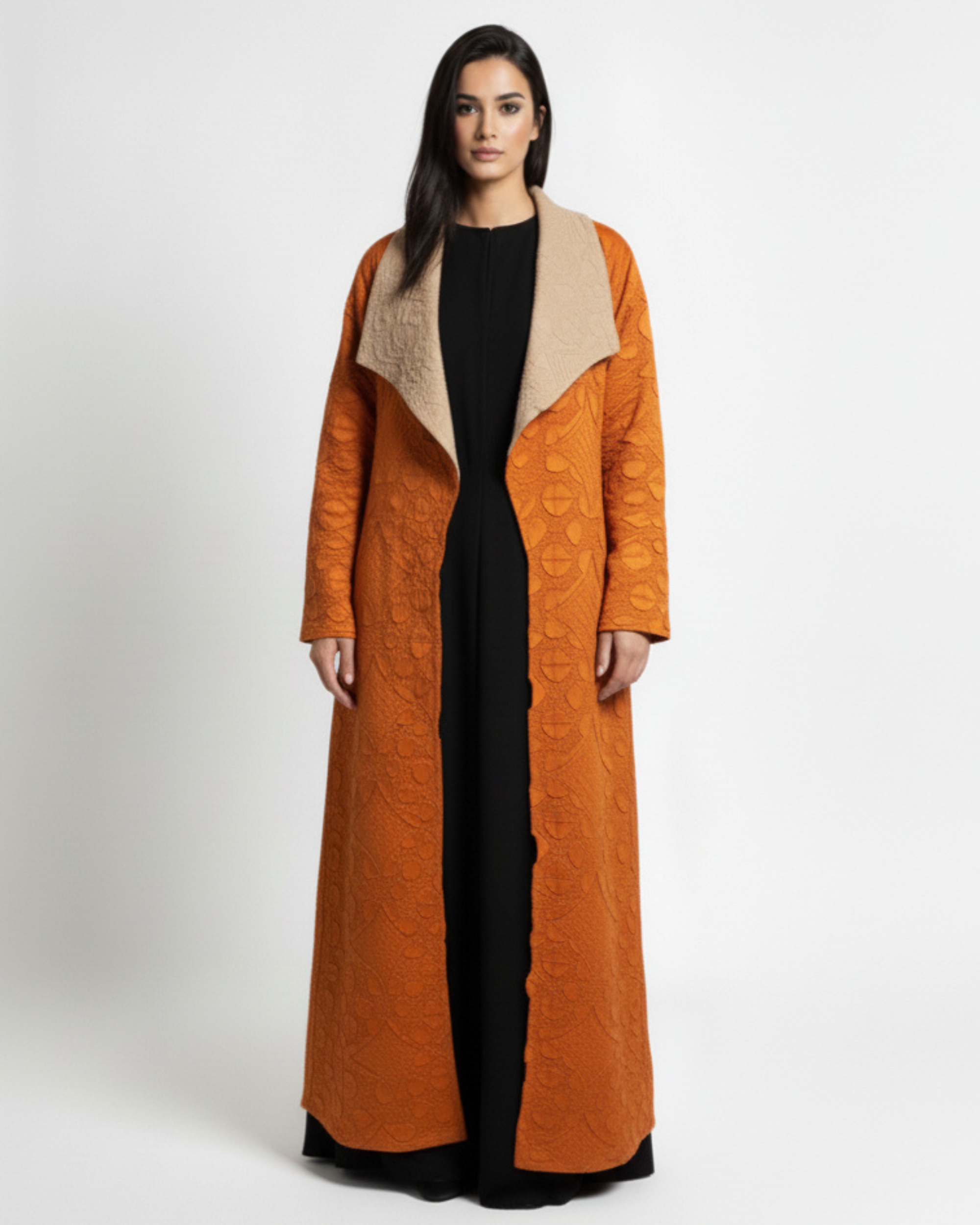 Issey Abaya Réversible – Tissu Plissé Luxe Inspiré Issey Miyake