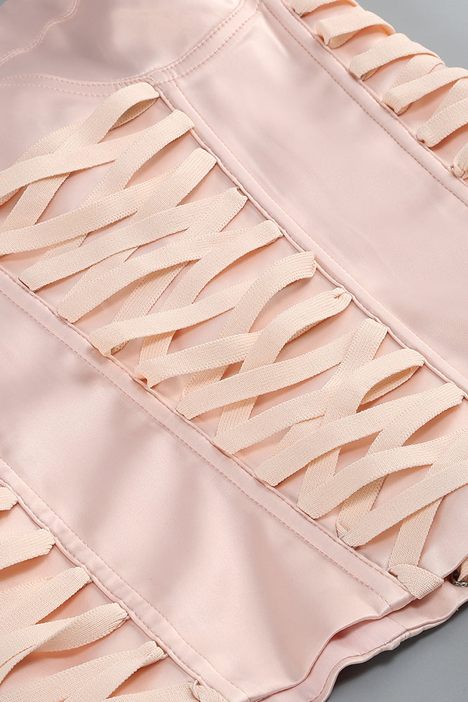 Halter Corset Hand Embroidered Floral Dess