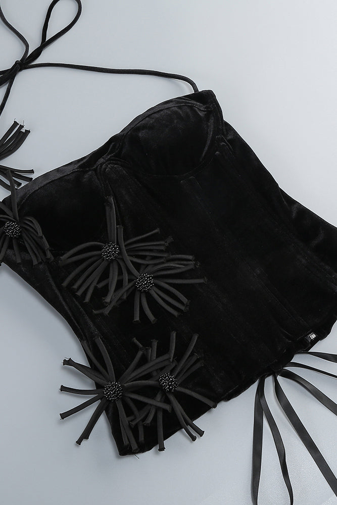 Halter Rose Floral Corset Dress