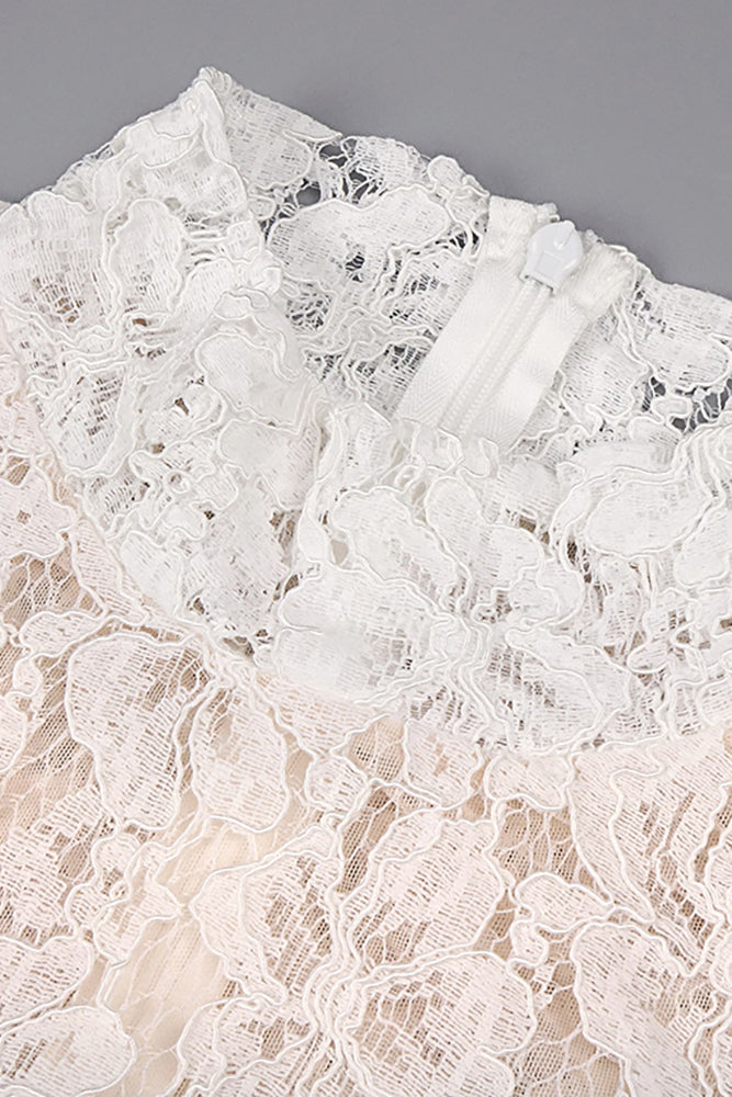 Long Sleeve Lace Corset Maxi Dress