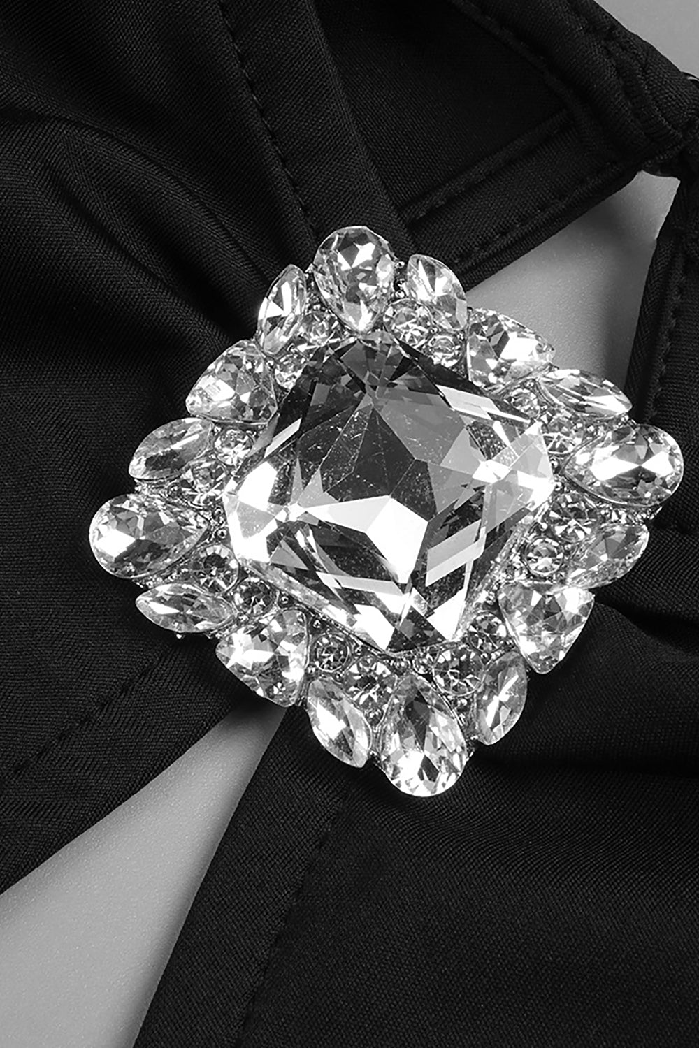 Padded-shoulder Ppanel-insert Gown