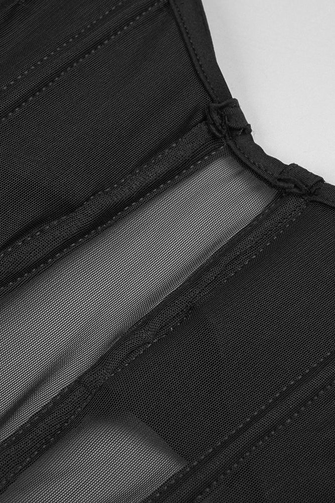 Sleeveless See-Through Corset Gown