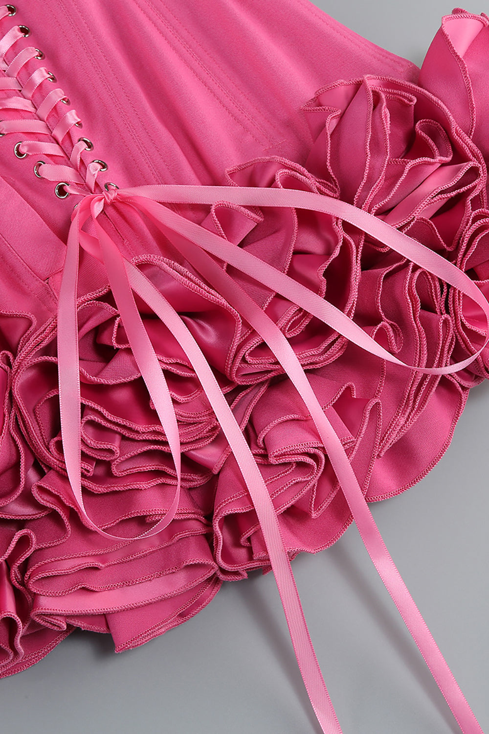 Strapless Corset Ruffled Floral Mini Dress