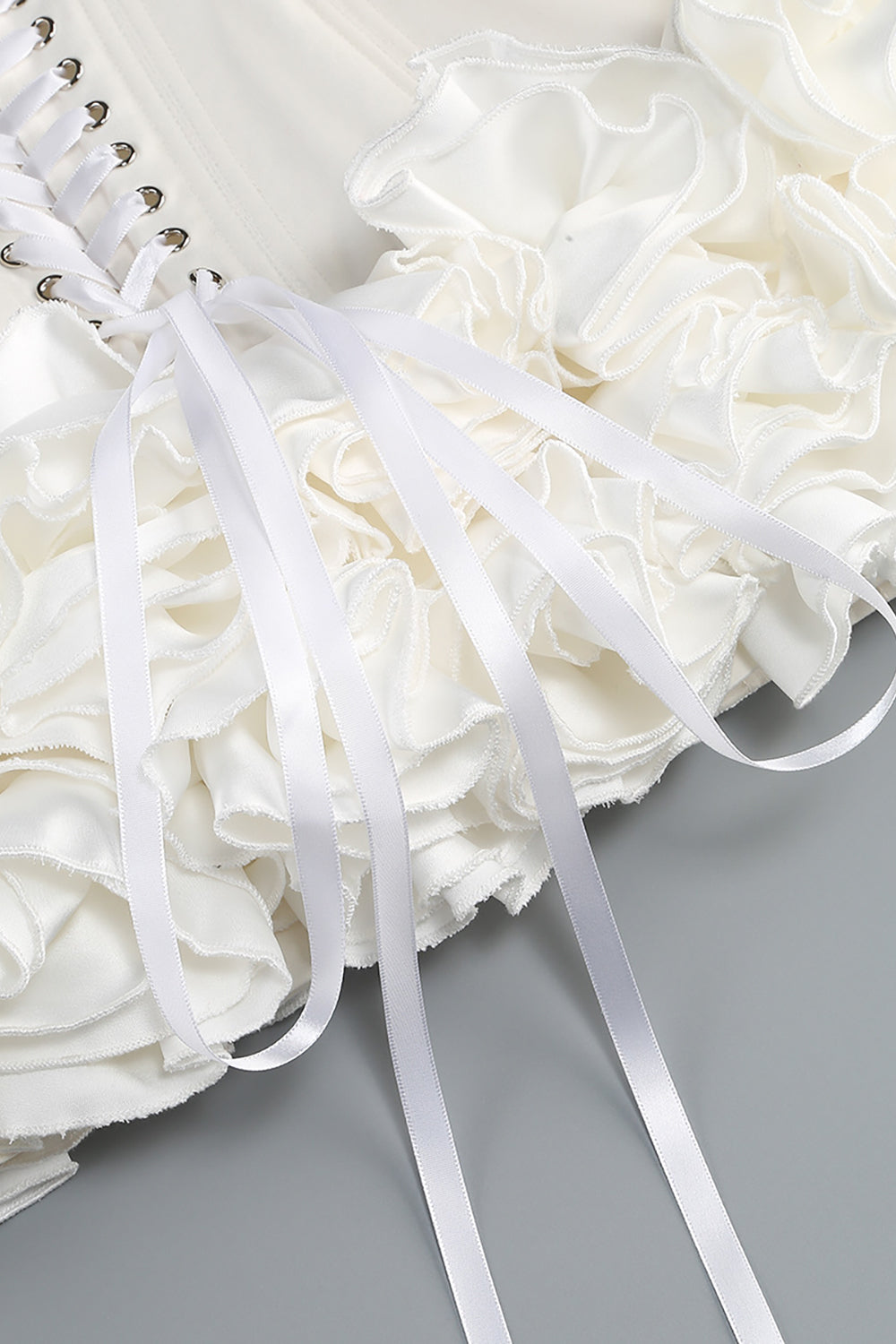 Strapless Corset Ruffled Floral Mini Dress