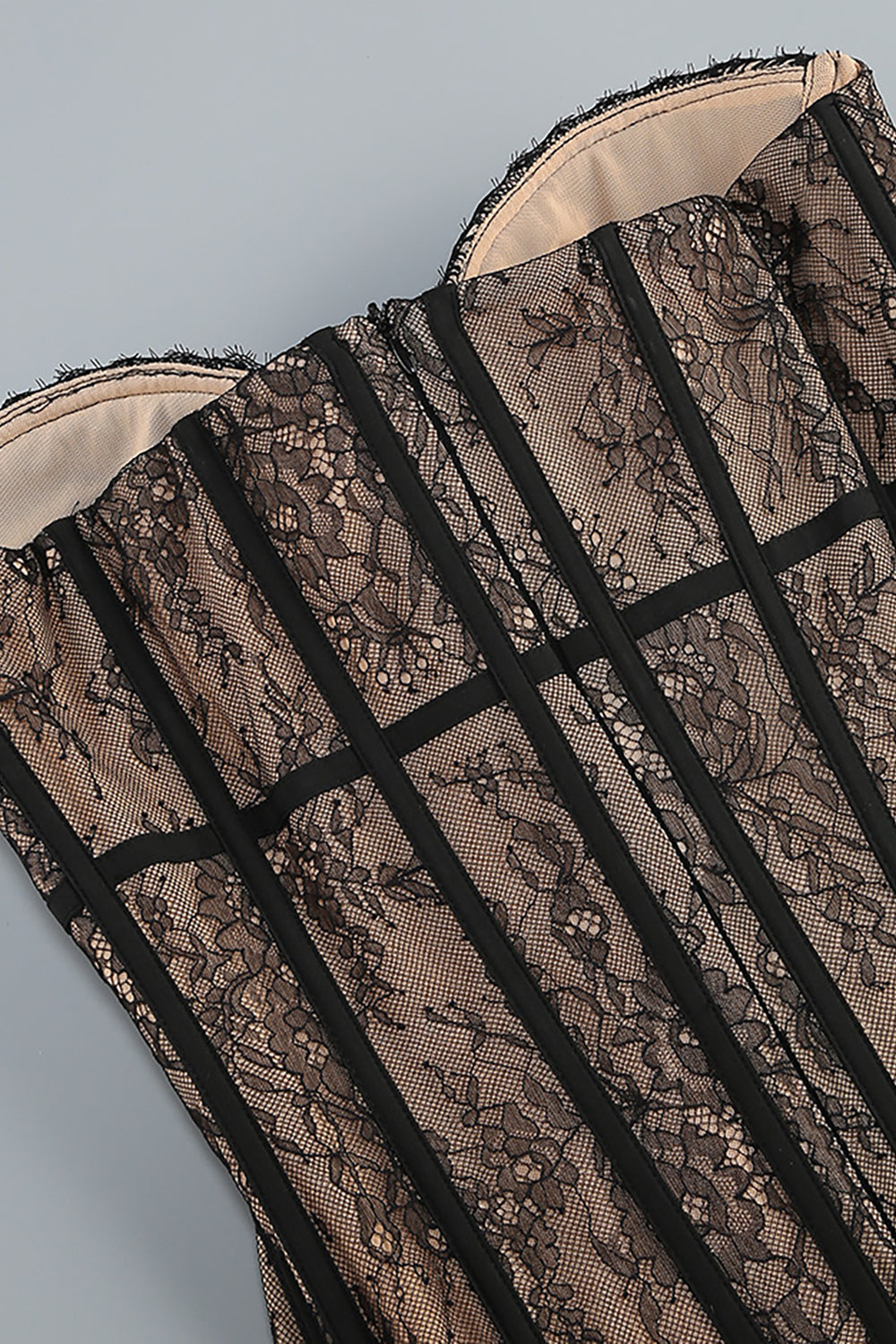 Strapless Long Lace Corset Gown