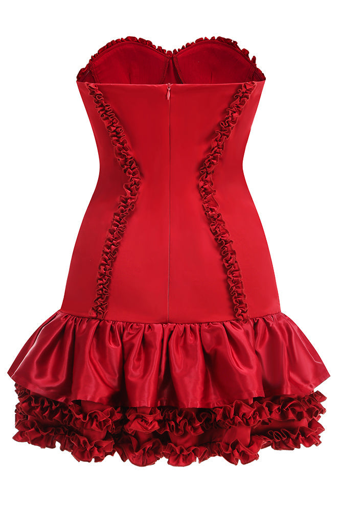 Strapless Ruffle Mini Dresss