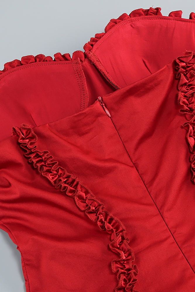 Strapless Ruffle Mini Dresss