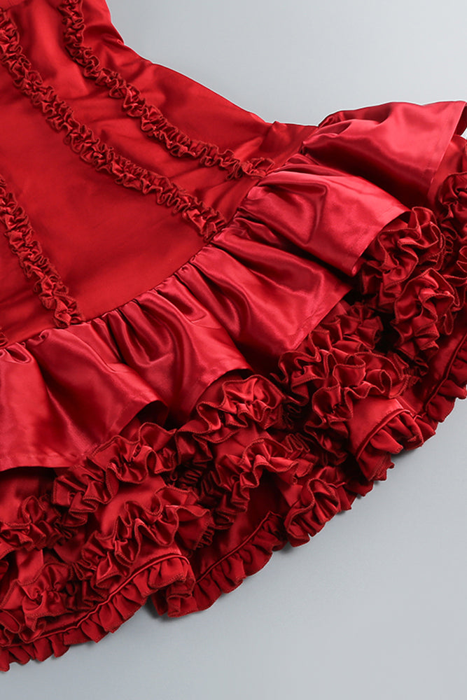 Strapless Ruffle Mini Dresss