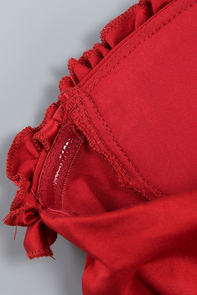 Strapless Ruffle Mini Dresss