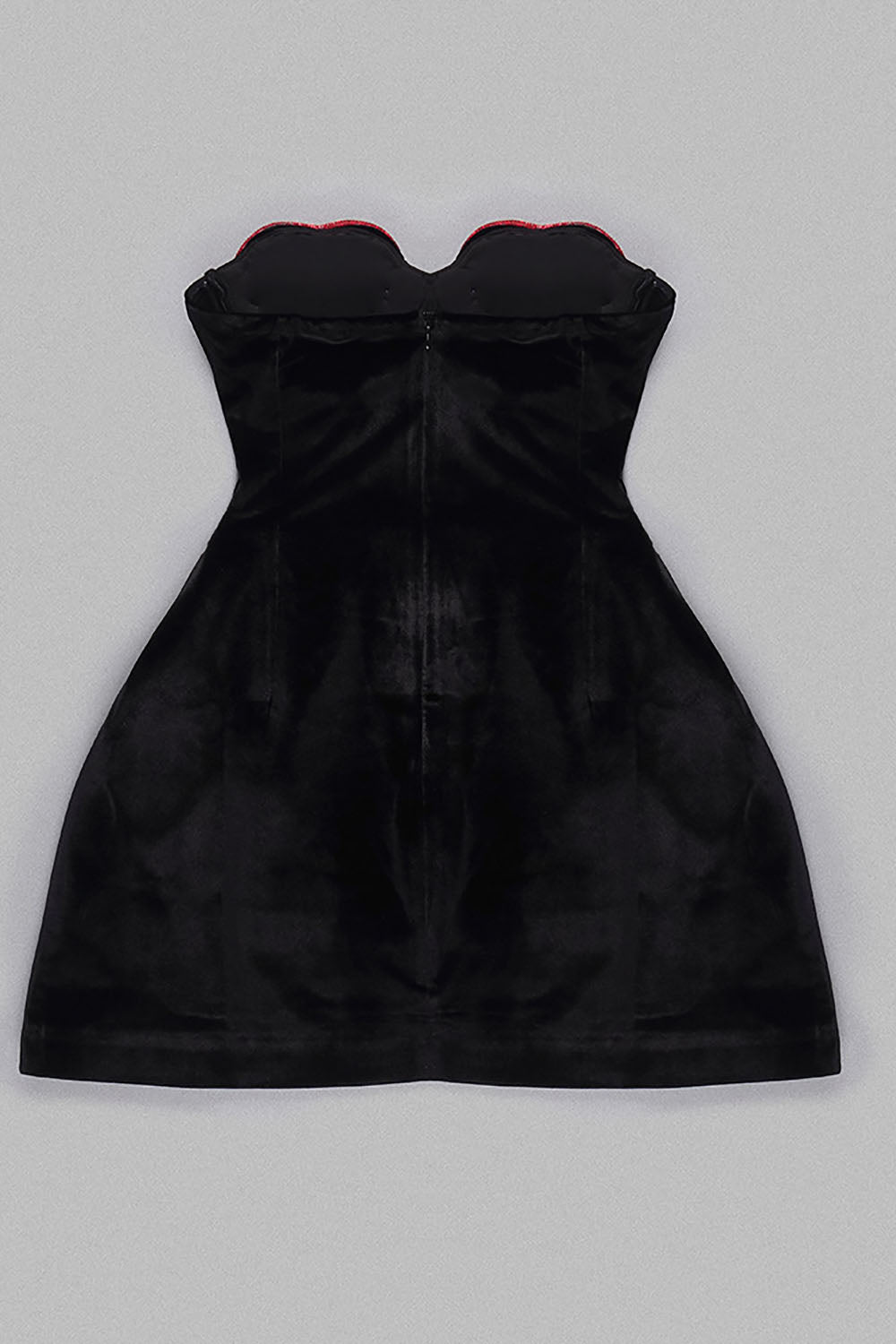 Strappy Crystal Heart Velvet Mini Dress