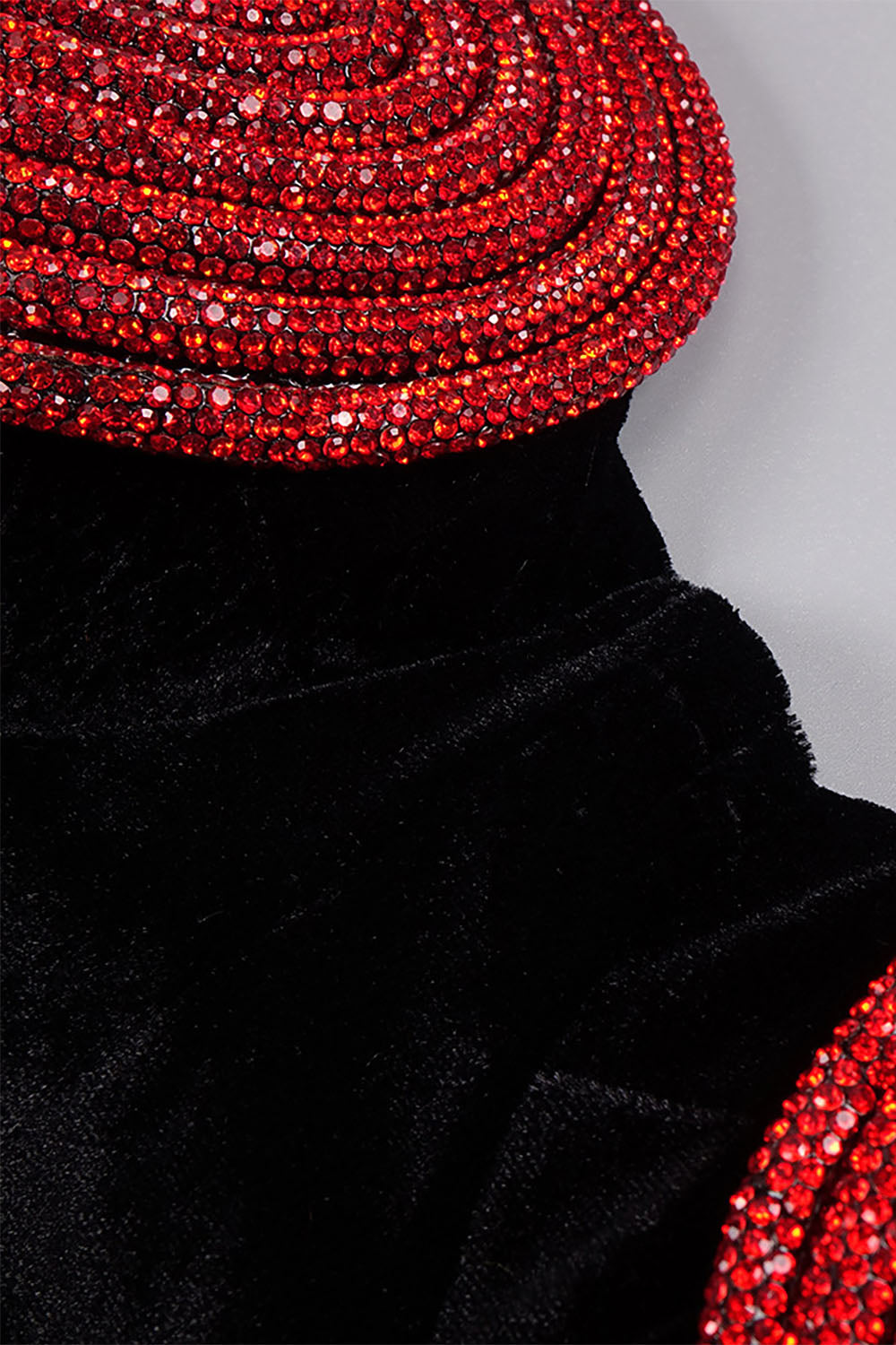 Strappy Crystal Heart Velvet Mini Dress