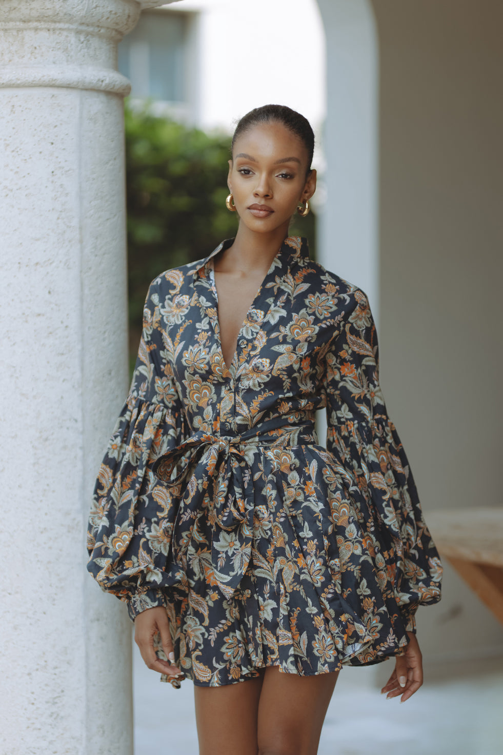 TESSA COTTON MINI DRESS - FLORAL BOHEME