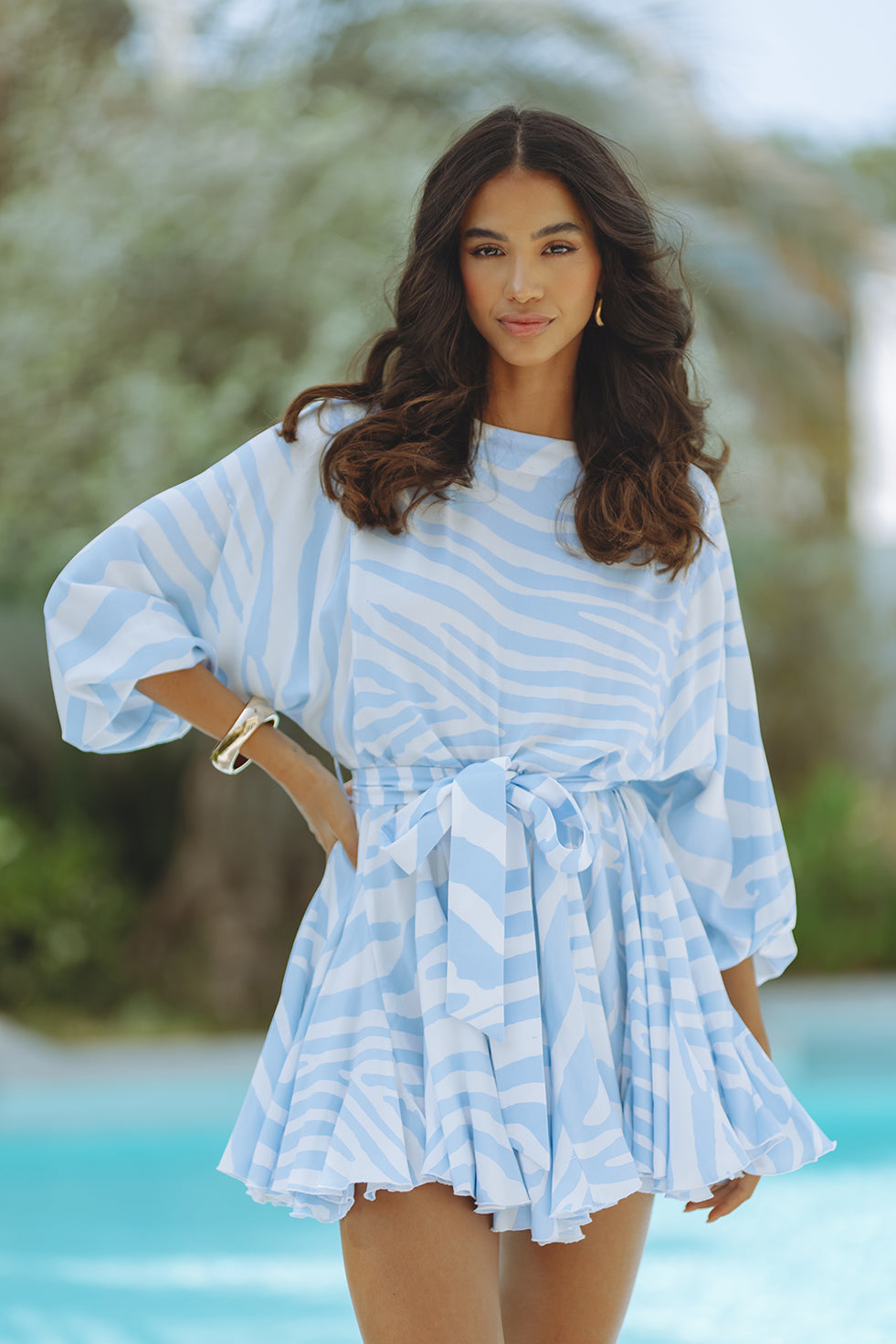 ZILPAH MINI DRESS - BLUE ZEPHYR