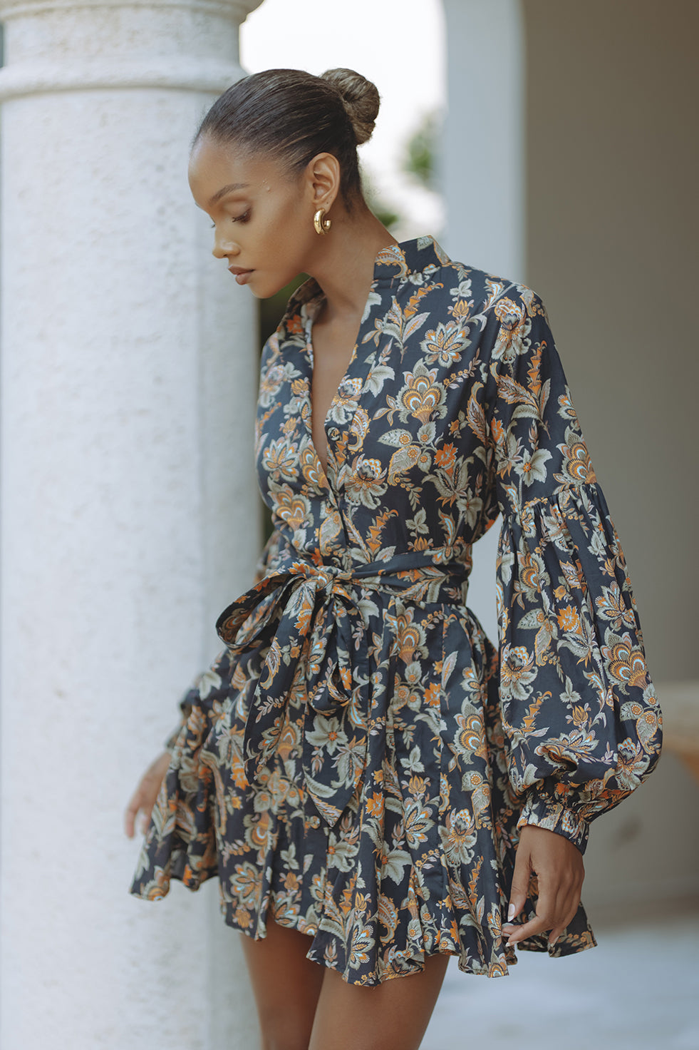 TESSA COTTON MINI DRESS - FLORAL BOHEME