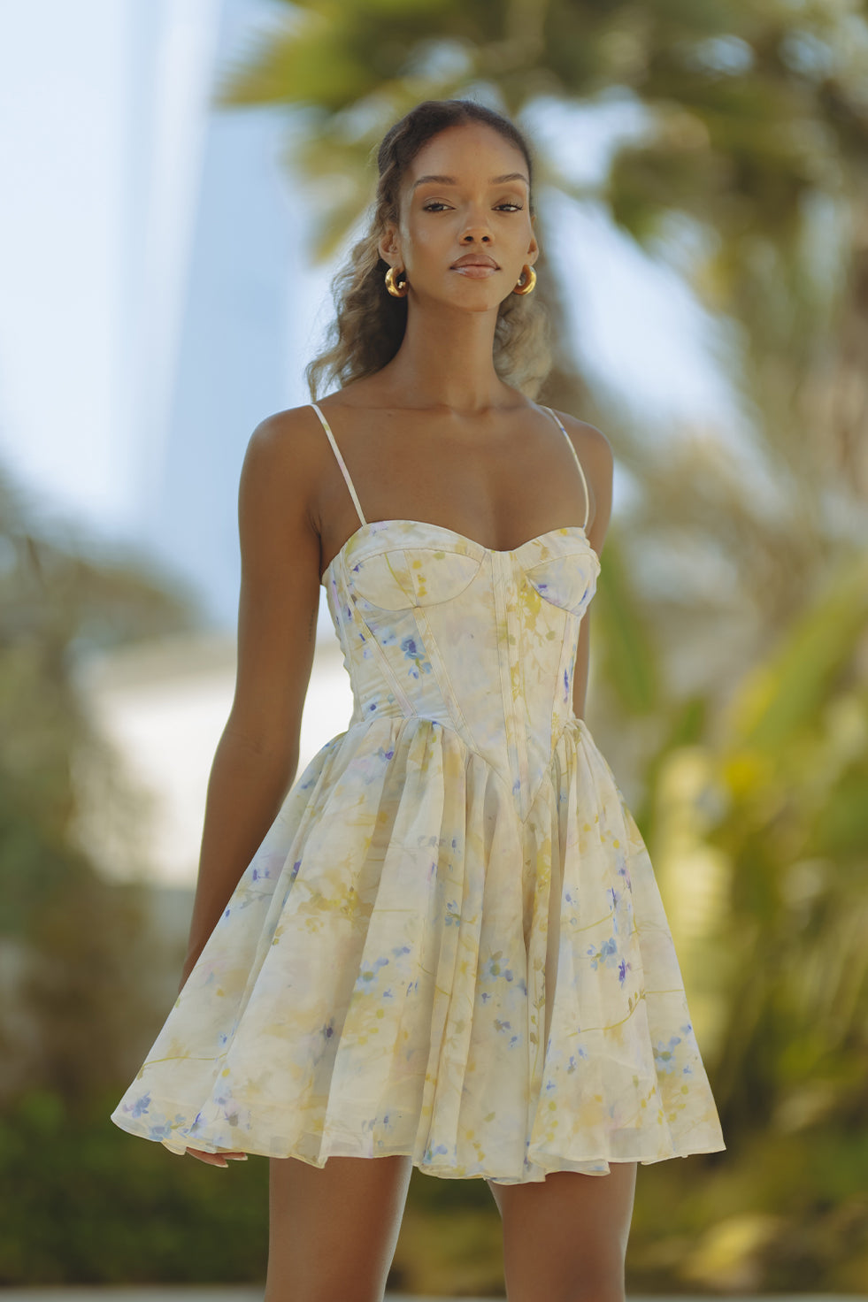 ASHTA CORSET MINI DRESS - SOFT YELLOW